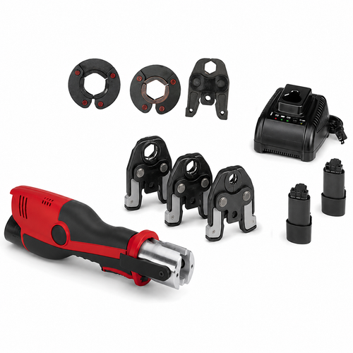 Cordless press tool for copper and PEX pipes